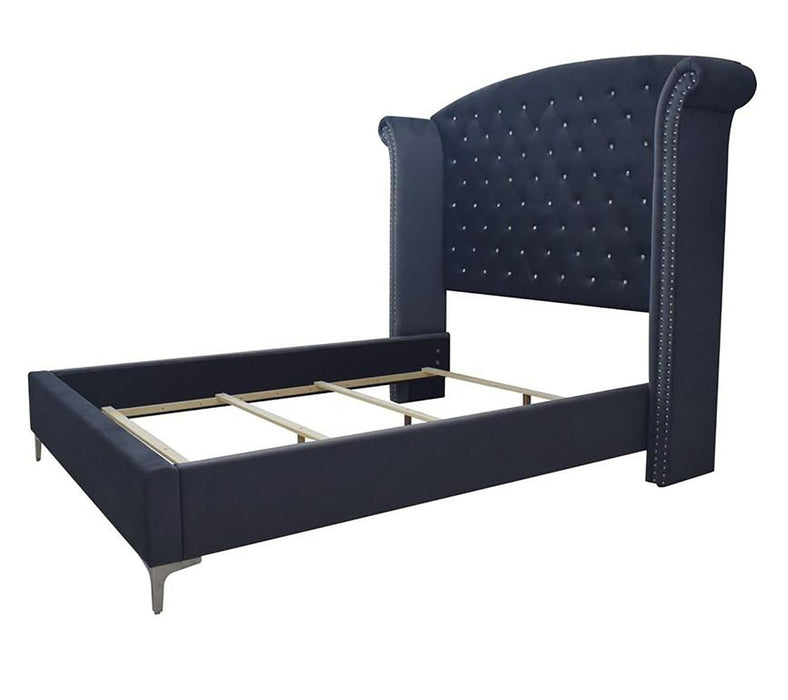Crown Mark Furniture Lucinda King Upholstered Panel Bed in Gray B9260-K - Vida Furniture (Laredo,TX)