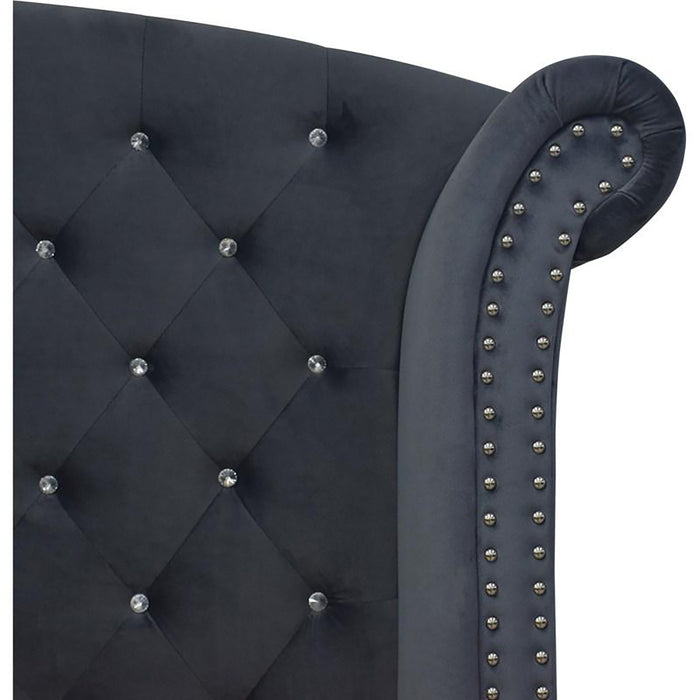 Crown Mark Furniture Lucinda King Upholstered Panel Bed in Gray B9260-K - Vida Furniture (Laredo,TX)