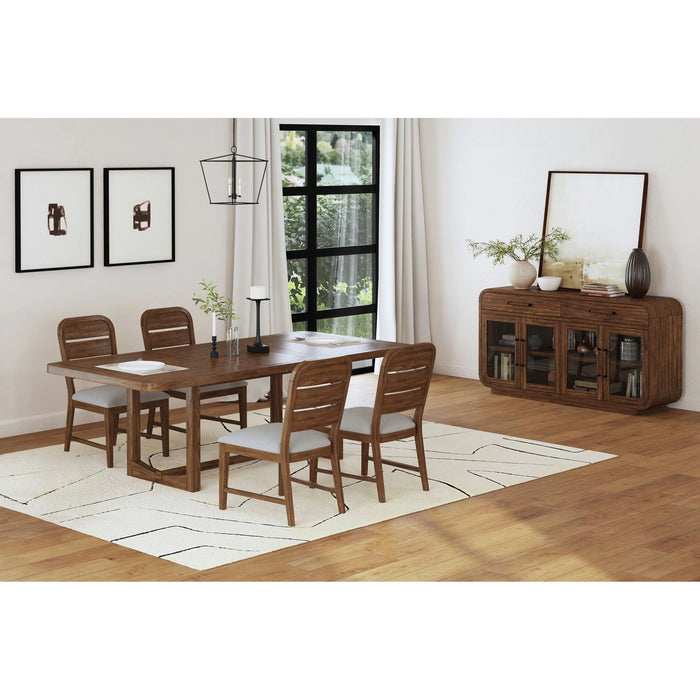 Glinda Side Chair with Light Grey Fabric in Brown (2 Per Carton)