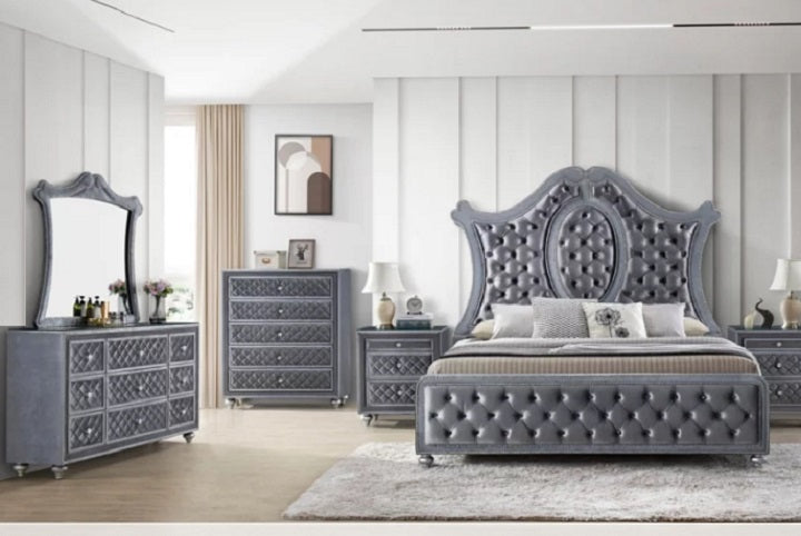 Crown Mark Furniture Voltare Mirror in Dark Grey - Vida Furniture (Laredo,TX)