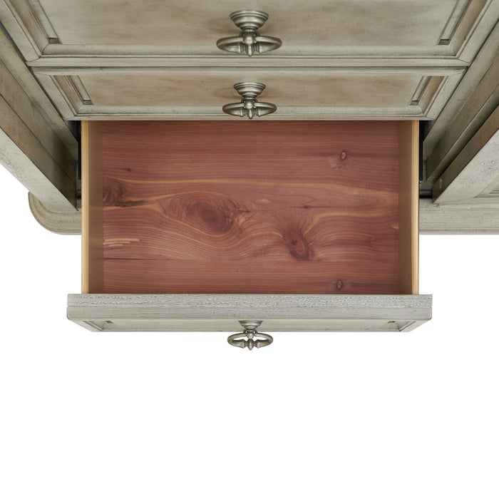 Whit-Ash 5-Drawer Door Chest in Light Grey