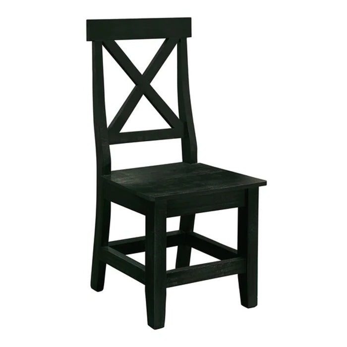Elements International Britton Wooden Side Chair (Set of 2) in Charcoal - Vida Furniture (Laredo,TX)