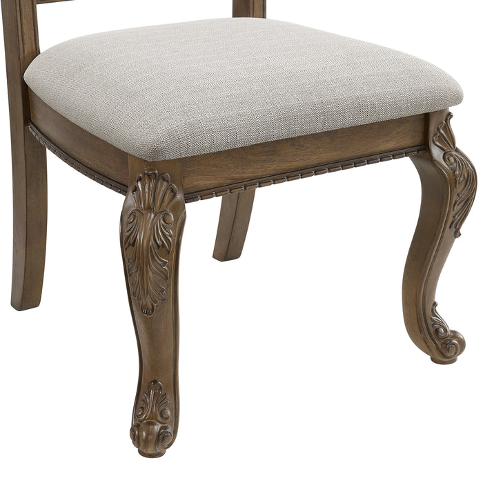 Madison Park Dining Side Chair with Beige Fabric in Walnut (2 Per Carton)