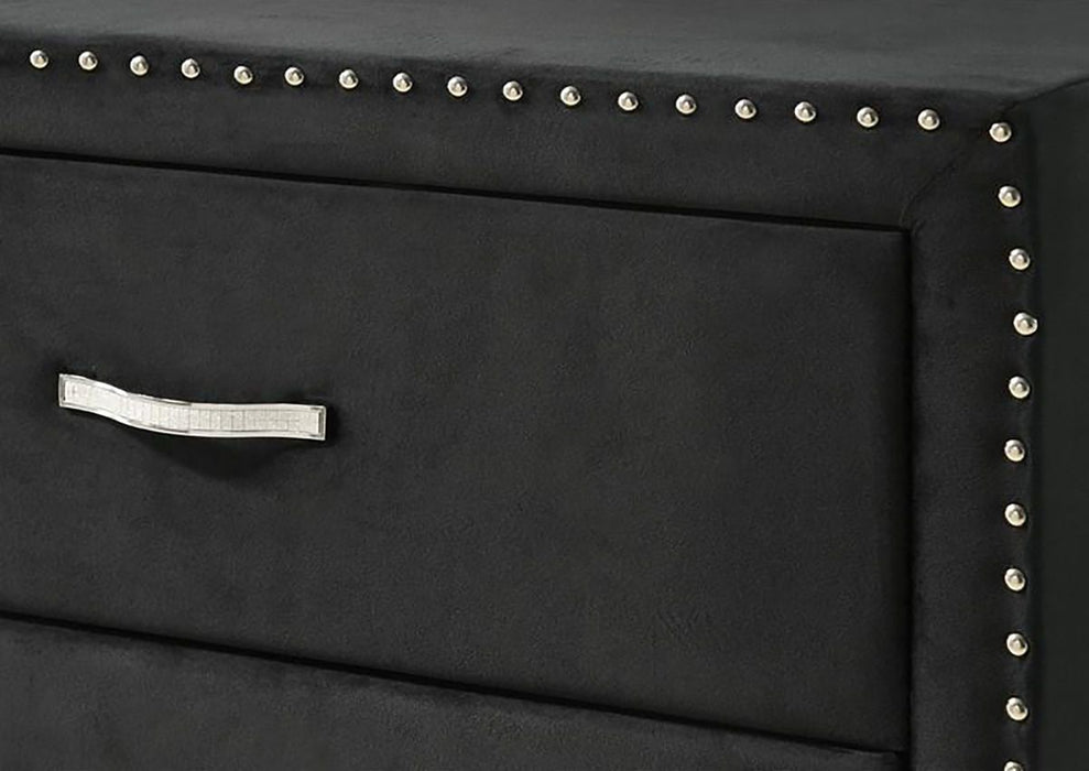 Crown Mark Furniture Lucinda 6 Drawer Dresser in Black - Vida Furniture (Laredo,TX)