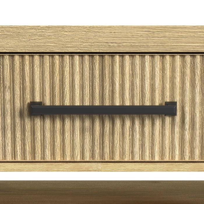 Ridgemont Coffee Table with Casters/Push Through Drawer in Natural