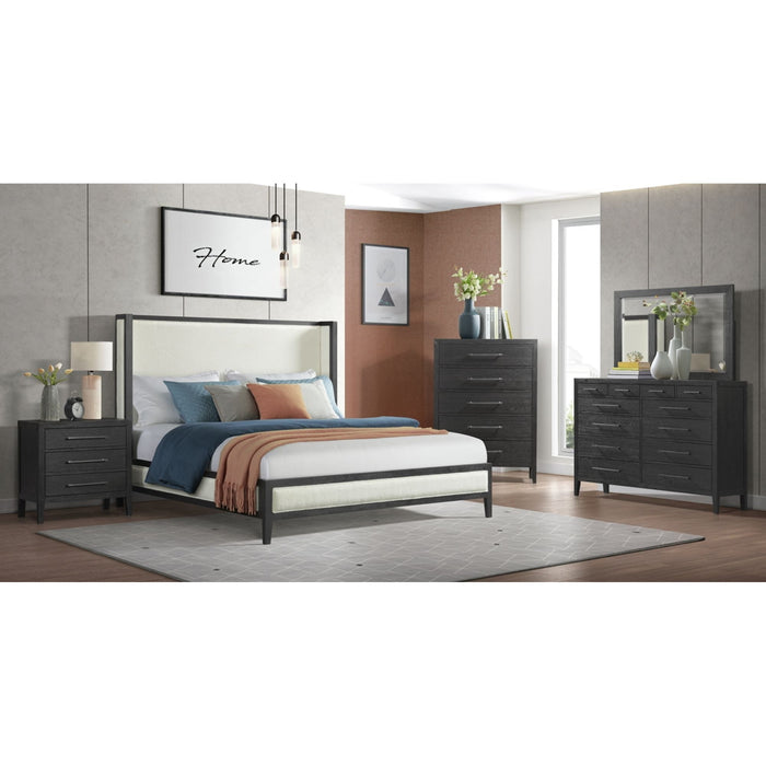 Elements International Versailles Mirror in Black - Vida Furniture (Laredo,TX)