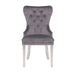 Galaxy Home Simba Stainless Steel Legs Dining Chair (Set of 2) in Grey - Vida Furniture (Laredo,TX)