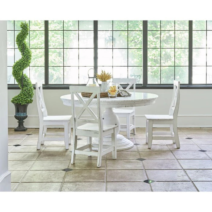 Elements International Britton Mary Dining Table in White - Vida Furniture (Laredo,TX)