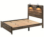Crown Mark Furniture Carter King Platform Bed in Brown - Vida Furniture (Laredo,TX)