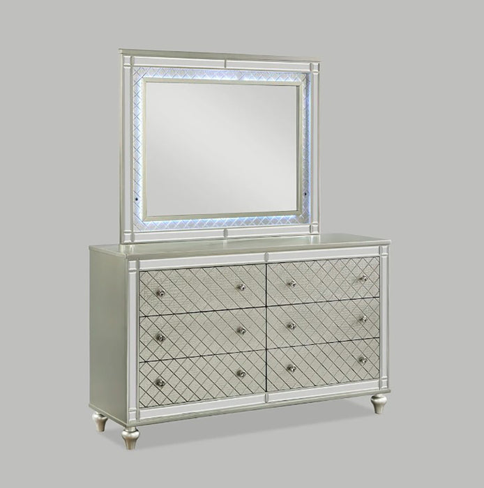 Crown Mark Furniture Cristian 6 Drawer Dresser in Beige - Vida Furniture (Laredo,TX)