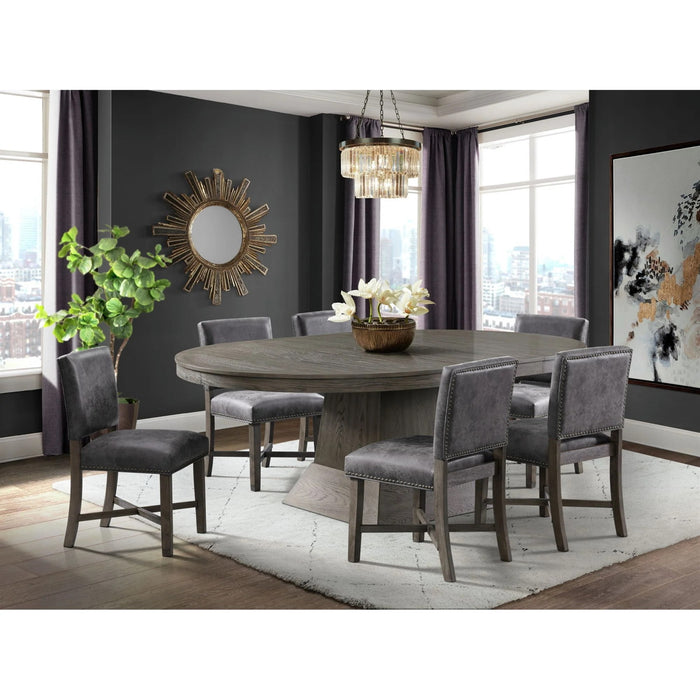 Elements International Collins Dining Table in Weathered Gray - Vida Furniture (Laredo,TX)