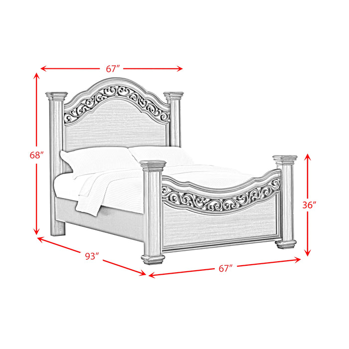 Brunswick Bedroom Set with 2 Nightstands in Mahogany