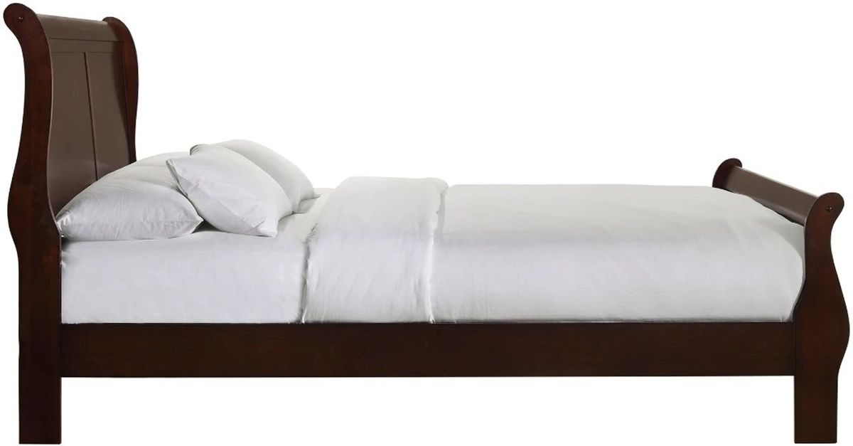 Elements International Louis Philippe Full Panel Bed in Cherry - Vida Furniture (Laredo,TX)