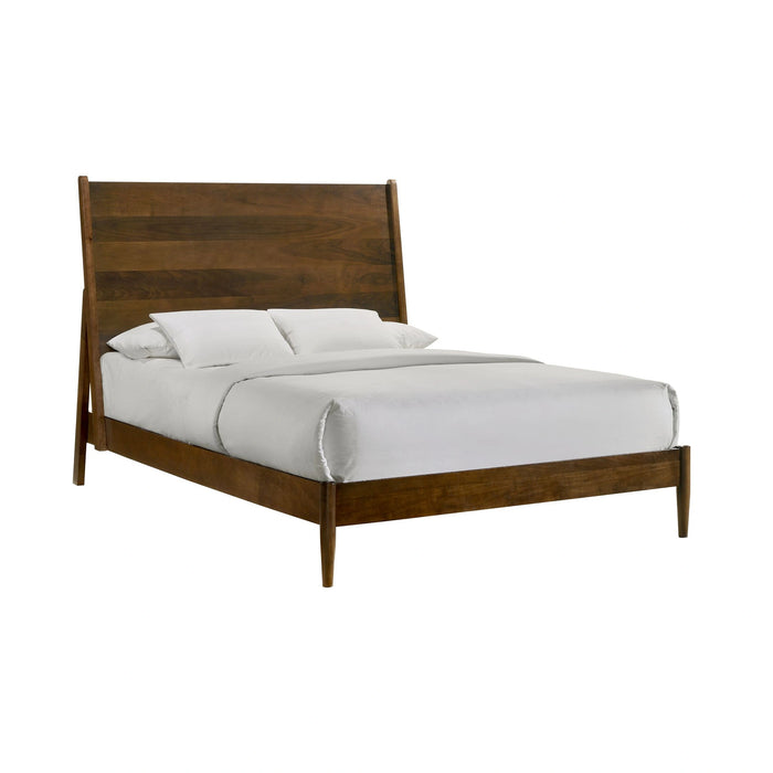Malibu Bedroom Set with 2 Nightstands in Walnut