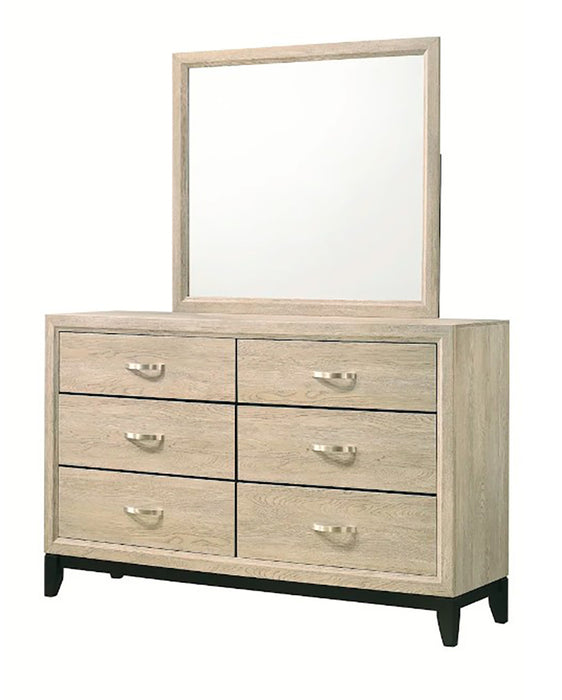 Crown Mark Furniture Akerson 6 Drawer Dresser in Beige - Vida Furniture (Laredo,TX)