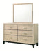 Crown Mark Furniture Akerson 6 Drawer Dresser in Beige - Vida Furniture (Laredo,TX)