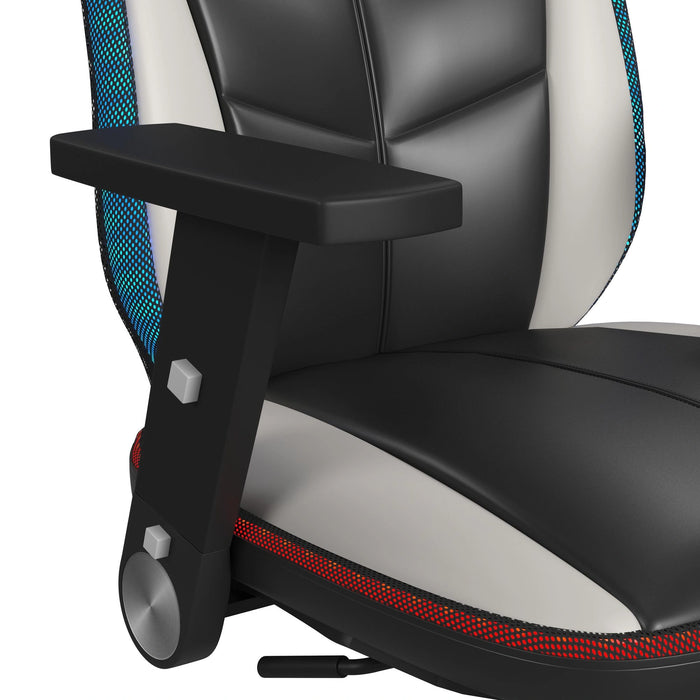 Rollins Gaming Chair with LED and Speaker in Black and Khaki - 3A Packing