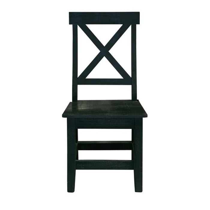 Elements International Britton Wooden Side Chair (Set of 2) in Charcoal - Vida Furniture (Laredo,TX)
