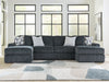 Midnight-Madness Double Chaise 3-Piece Sectional - Vida Furniture (Laredo,TX)