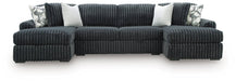 Midnight-Madness Double Chaise 3-Piece Sectional - Vida Furniture (Laredo,TX)