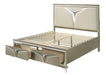 Galaxy Home Samantha Queen Bed in Silver - Vida Furniture (Laredo,TX)