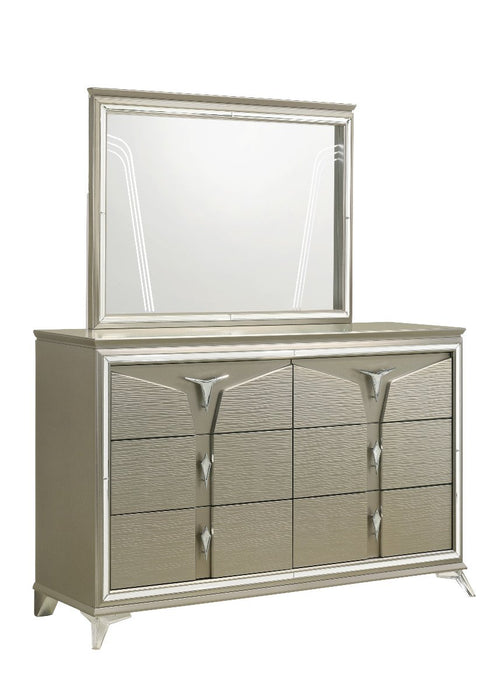 Galaxy Home Samantha Mirror Silver - Vida Furniture (Laredo,TX)