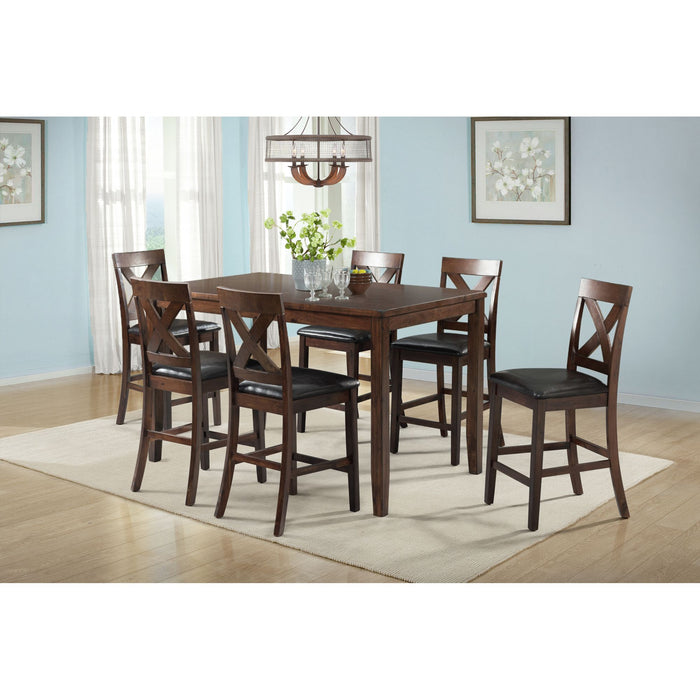 Alex 60" 7Pc Counter Dining Set - Vida Furniture (Laredo,TX)