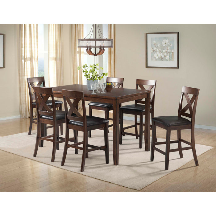 Alex Counter Side Chair W/Brown PU Espresso (2 Per Pack) - Vida Furniture (Laredo,TX)