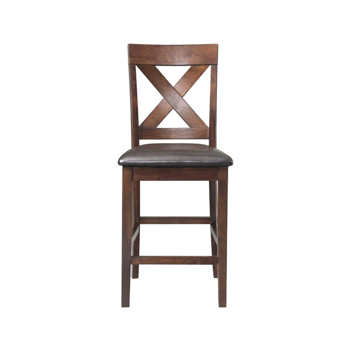 Alex Counter Side Chair W/Brown PU Espresso (2 Per Pack) - Vida Furniture (Laredo,TX)