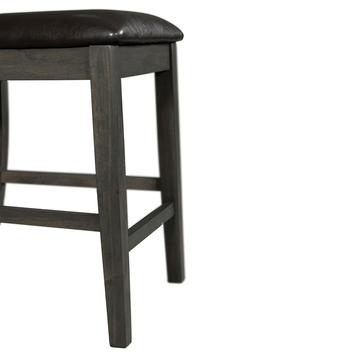 Alex Counter Side Chair W/Black PU Grey (2 Per Pack) - Vida Furniture (Laredo,TX)