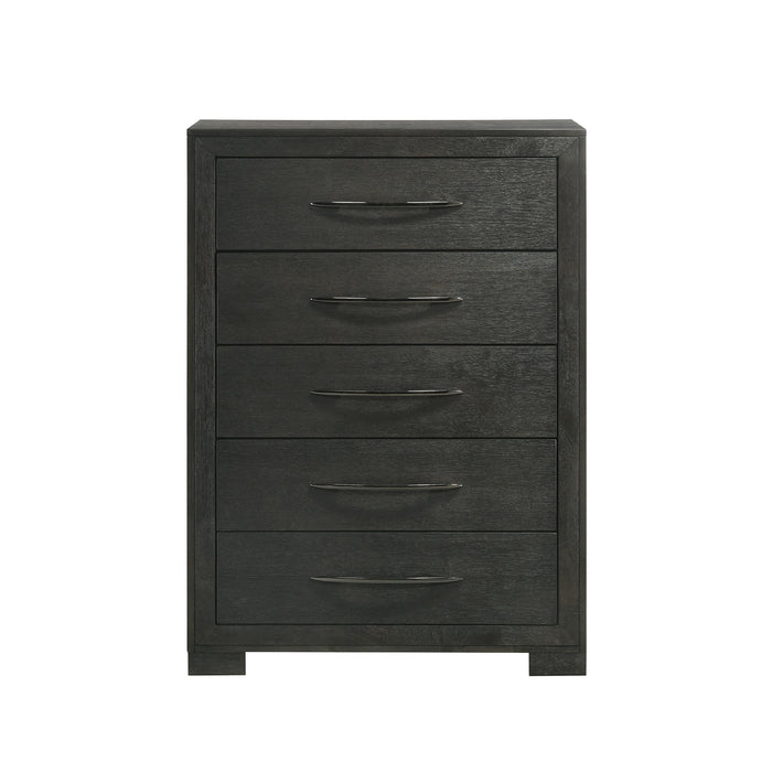Allan 5-Drawer Chest in Black - Vida Furniture (Laredo,TX)