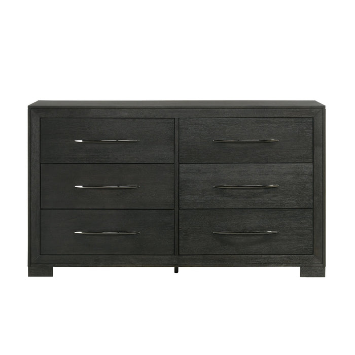 Allan 6-Drawer Dresser in Black - Vida Furniture (Laredo,TX)