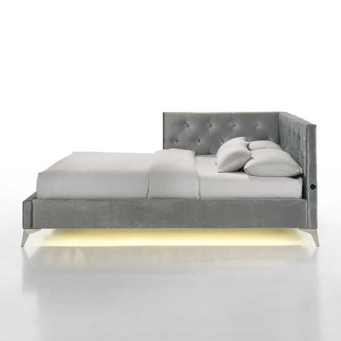 Amberley UPH Corner Bed with LED and USB - Vida Furniture (Laredo,TX)