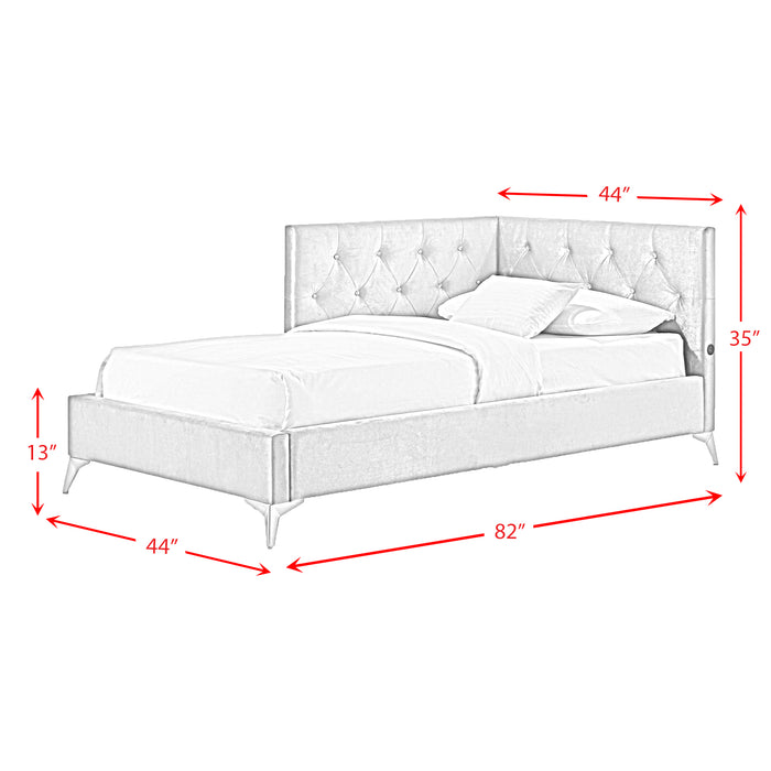 Amberley UPH Corner Bed with LED and USB - Vida Furniture (Laredo,TX)