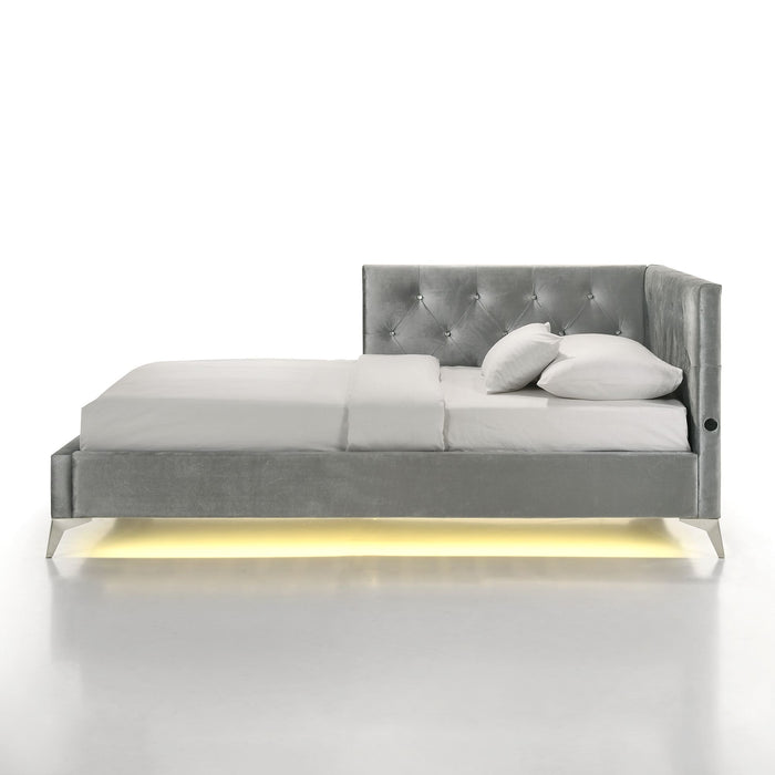 Amberley UPH Corner Bed with LED and USB - Vida Furniture (Laredo,TX)