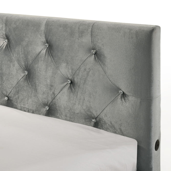 Amberley UPH Corner Bed with LED and USB - Vida Furniture (Laredo,TX)