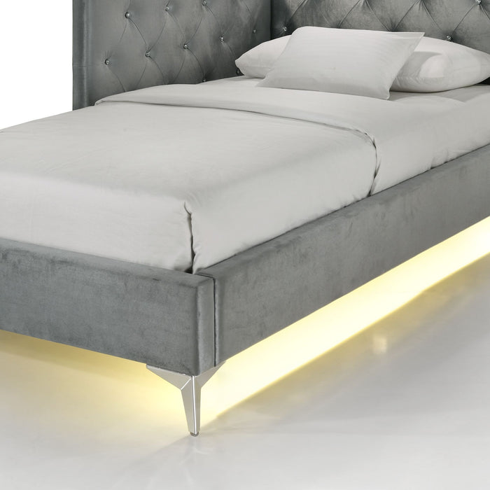 Amberley UPH Corner Bed with LED and USB - Vida Furniture (Laredo,TX)