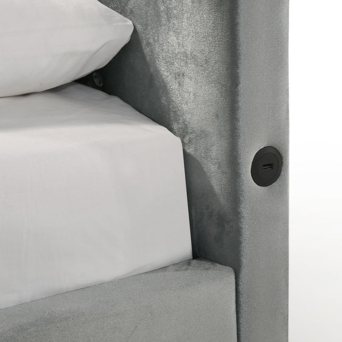 Amberley UPH Corner Bed with LED and USB - Vida Furniture (Laredo,TX)