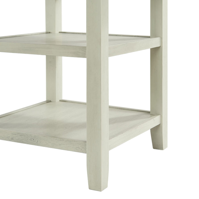 Amherst Counter Table w/Wood Leg White Finish - Vida Furniture (Laredo,TX)