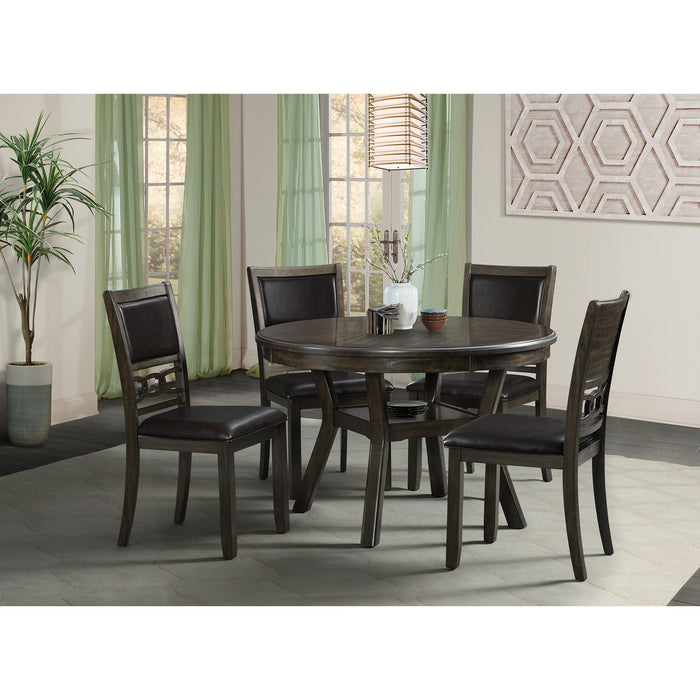 Amherst Standard Height 5PC Dining Set-Table and Four Faux Leather Side Chairs in Walnut - Vida Furniture (Laredo,TX)