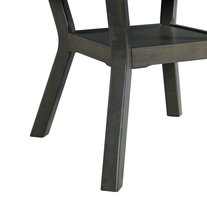 Amherst Dining Table w/Wood Leg Grey Finish - Vida Furniture (Laredo,TX)