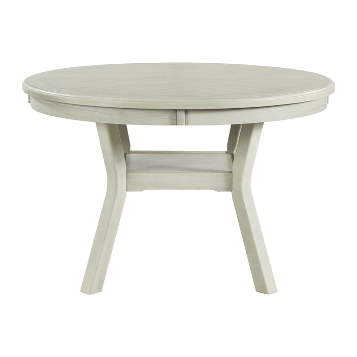 Amherst Dining Table w/Wood Leg White Finish - Vida Furniture (Laredo,TX)