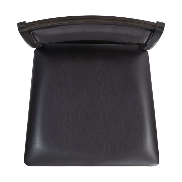 Amherst Standard Height 5PC Dining Set-Table and Four Faux Leather Side Chairs in Walnut - Vida Furniture (Laredo,TX)