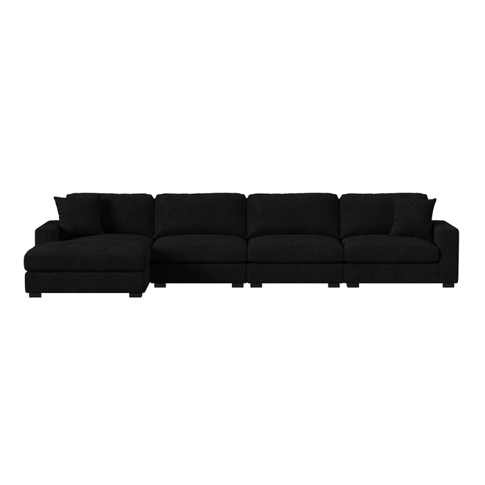 Arizona 4PC Sectional Set with LHF Chaise in Steno Black - Vida Furniture (Laredo,TX)