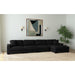 Arizona 4PC Sectional Set with RHF Chaise in Steno Black - Vida Furniture (Laredo,TX)