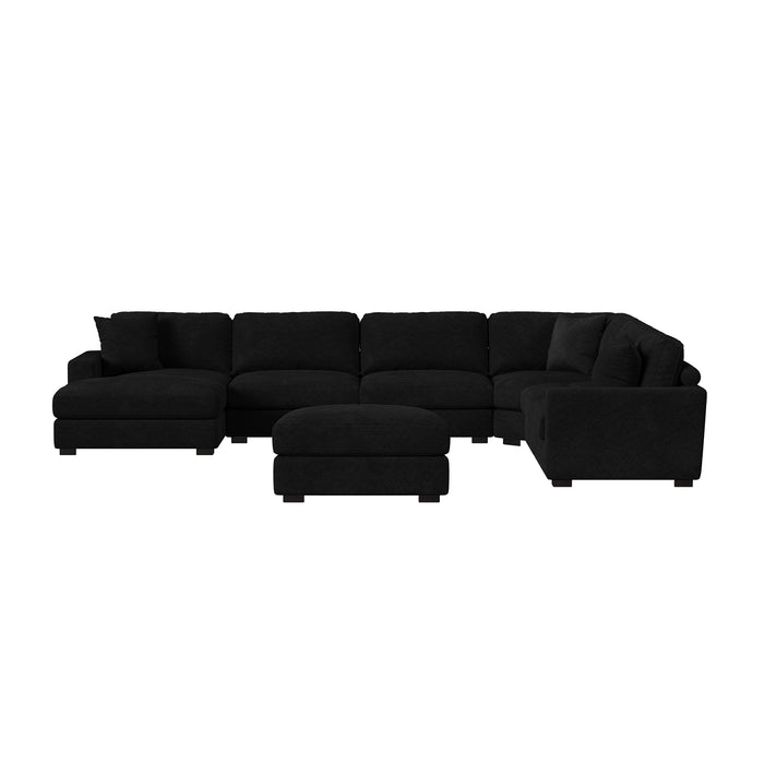 Arizona 7PC Sectional Set with LHF Chaise in Steno Black - Vida Furniture (Laredo,TX)