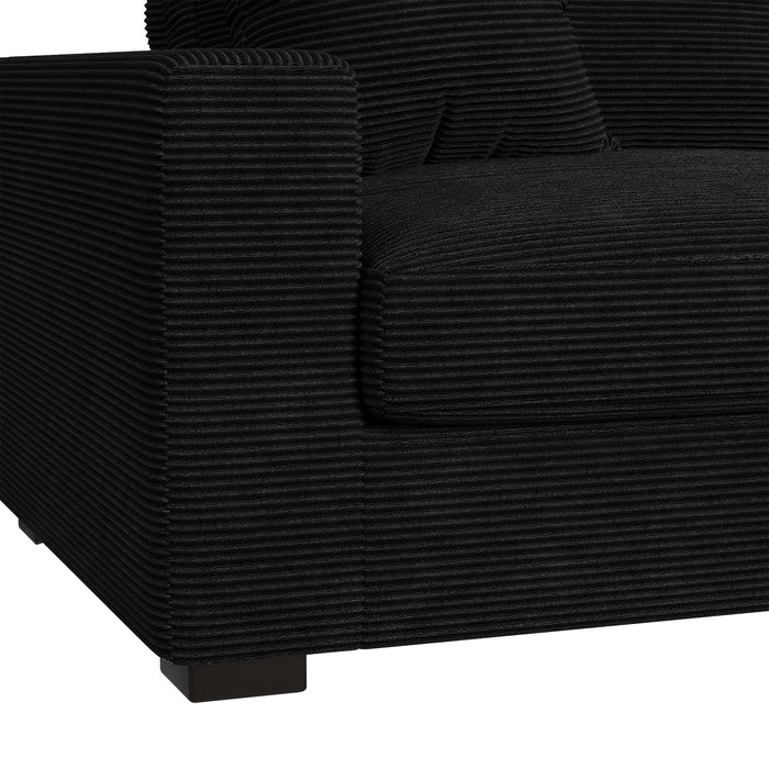 Arizona 6PC Sectional Set with RHF Chaise in Steno Black - Vida Furniture (Laredo,TX)
