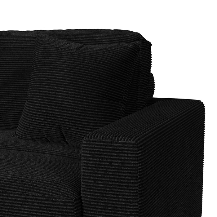 Arizona 7PC Sectional Set with LHF Chaise in Steno Black - Vida Furniture (Laredo,TX)