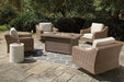 Beachcroft Beachcroft Fire Pit Table with Four Nuvella Swivel Lounge Chairs - Vida Furniture (Laredo,TX)