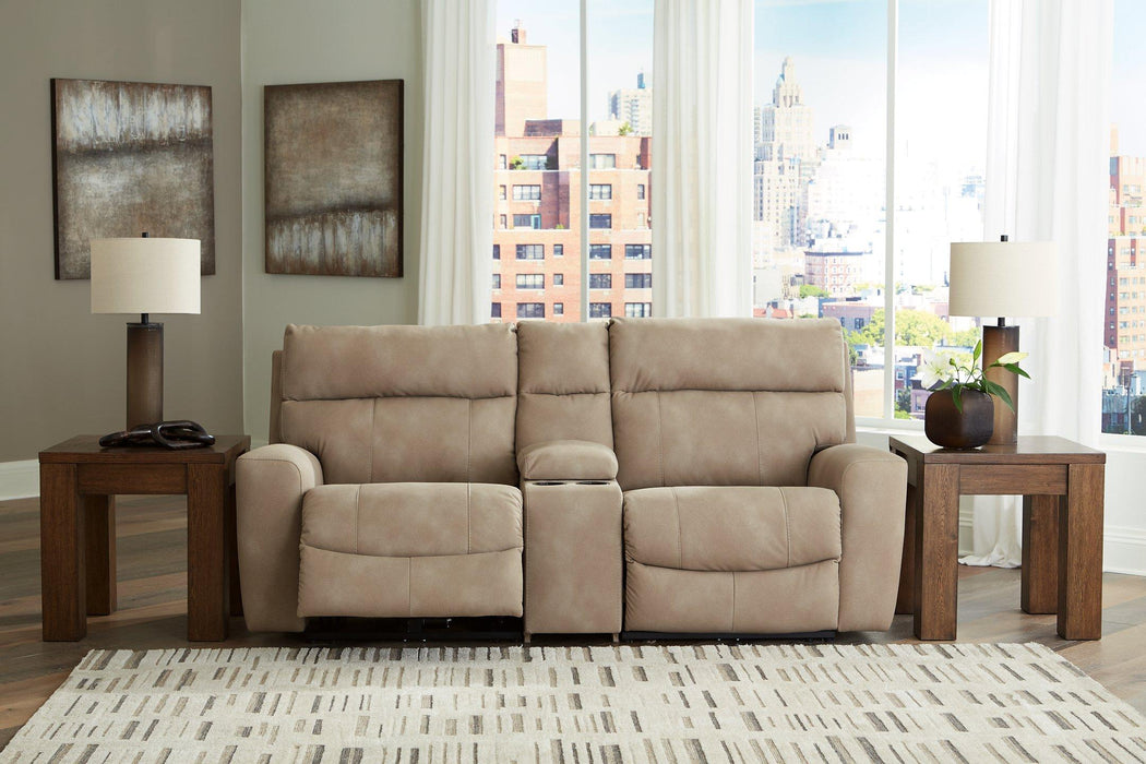 Next-Gen DuraPella Power Reclining Sectional Loveseat with Console - Vida Furniture (Laredo,TX)